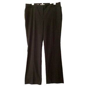 VanHeusen Studio Modern Fit Slacks Pants Women 10 Reg Black Boot Leg Stretch NEW